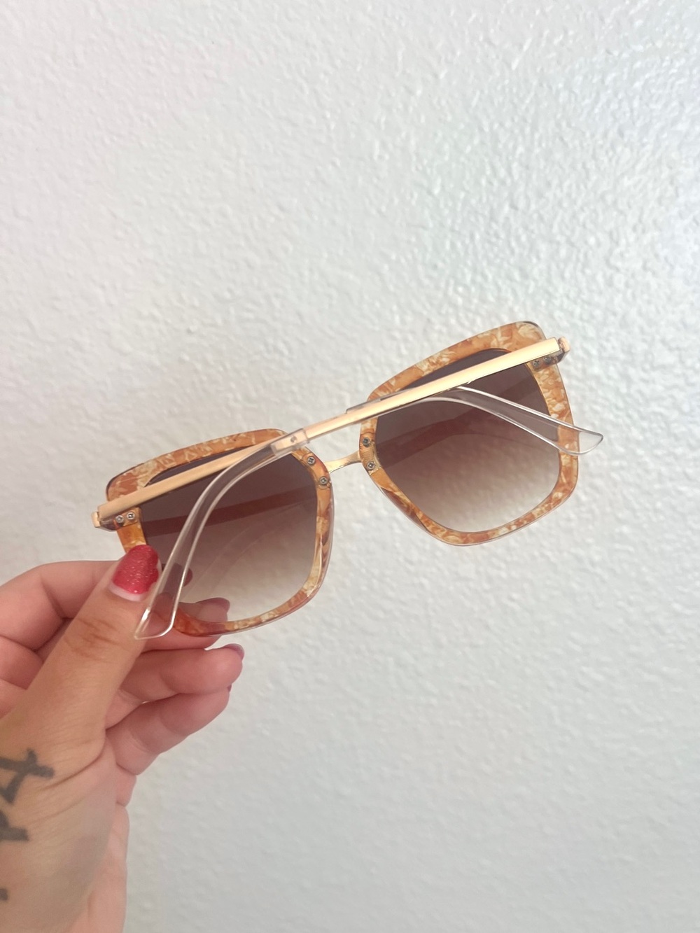 Tortoiseshell Square Sunglasses - Brown Lenses - Picture 3 of 3